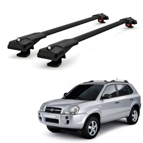 Hyundai Tucson SUV JM 2004-2009 için Ara Atkı Tavan Barı , Araca Özel , Kilitlenebilir Araç Üstü Ekipman Taşıma Barı (2 Adet)