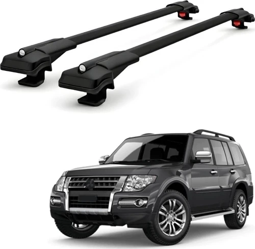Mitsubishi Pajero V80 2006-2021 için Ara Atkı Tavan Barı , Araca Özel , Kilitlenebilir Araç Üstü Ekipman Taşıma Barı (2 Adet)