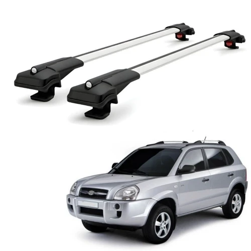Hyundai Tucson SUV JM 2004-2009 için Ara Atkı Tavan Barı , Araca Özel , Kilitlenebilir Araç Üstü Ekipman Taşıma Barı (2 Adet)