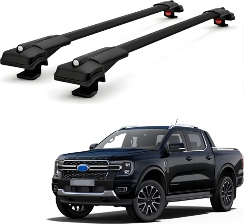 Ford Ranger Wildtrak 2023-2026 için Ara Atkı Tavan Barı , Araca Özel , Kilitlenebilir Araç Üstü Ekipman Taşıma Barı (2 Adet)