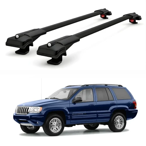 Jeep Grand Cherokee WJ 1999-2005 için Ara Atkı Tavan Barı , Araca Özel , Kilitlenebilir Araç Üstü Ekipman Taşıma Barı (2 Adet)