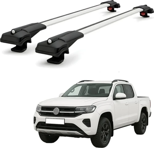 Volkswagen Amarok Pick-Up 2010-2020 için Ara Atkı Tavan Barı , Araca Özel , Kilitlenebilir Araç Üstü Ekipman Taşıma Barı (2 Adet)