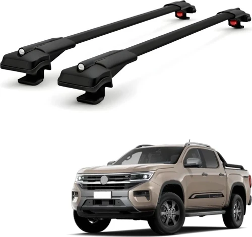 Volkswagen Amarok Aventura 2025+ için Ara Atkı Tavan Barı , Araca Özel , Kilitlenebilir Araç Üstü Ekipman Taşıma Barı (2 Adet)