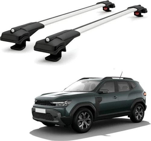 Renault Duster 2024-2026 için Ara Atkı Tavan Barı , Araca Özel , Kilitlenebilir Araç Üstü Ekipman Taşıma Barı (2 Adet)