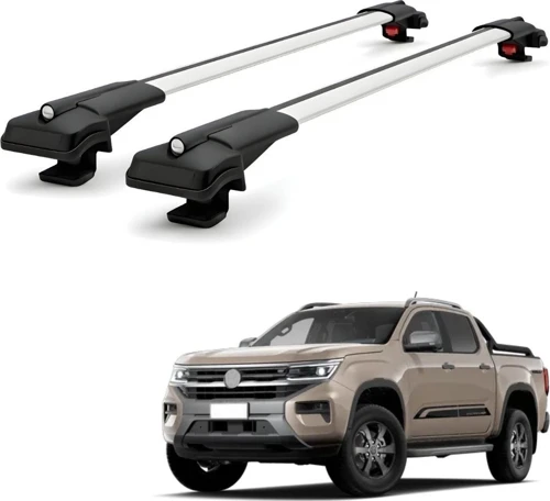 Volkswagen Amarok Aventura 2025+ için Ara Atkı Tavan Barı , Araca Özel , Kilitlenebilir Araç Üstü Ekipman Taşıma Barı (2 Adet)