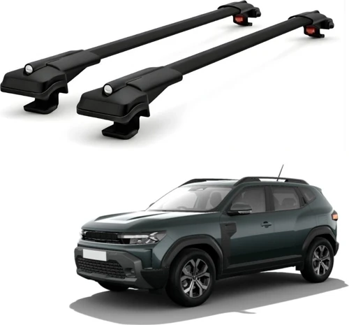 Renault Duster 2024-2026 için Ara Atkı Tavan Barı , Araca Özel , Kilitlenebilir Araç Üstü Ekipman Taşıma Barı (2 Adet)