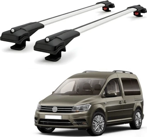 Volkswagen Caddy 2015-2020 için Ara Atkı Tavan Barı , Araca Özel , Kilitlenebilir Araç Üstü Ekipman Taşıma Barı (2 Adet)
