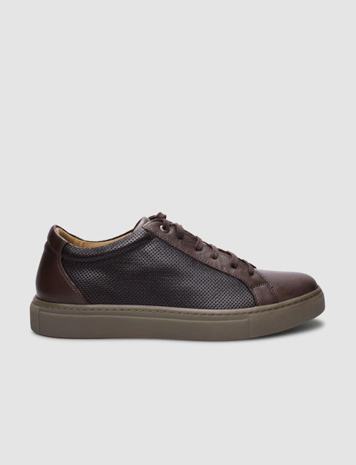 Massa %100 Hakiki Deri Kahverengi Bağcıklı Erkek Sneaker