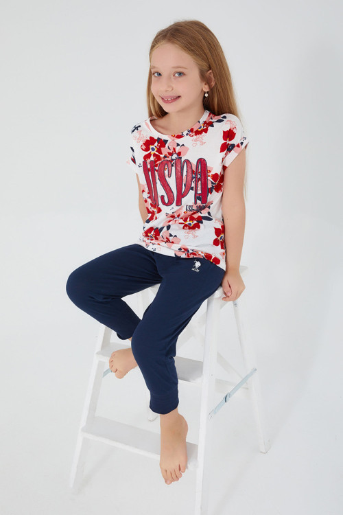 Kız Çocuk Krem Pijama Takımı