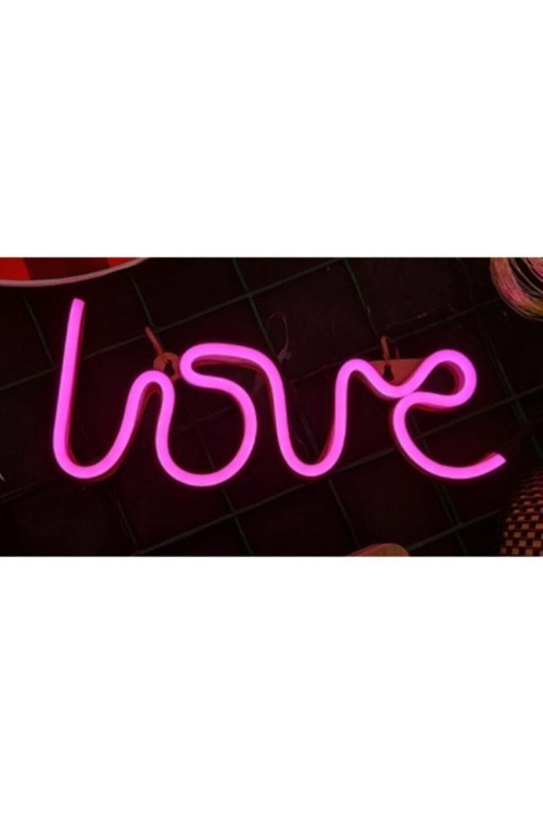 Neon Love Yazısı 34x13 Cm