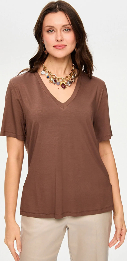 V Yaka Kısa Kol Kadın T-Shirt BS26TSH001