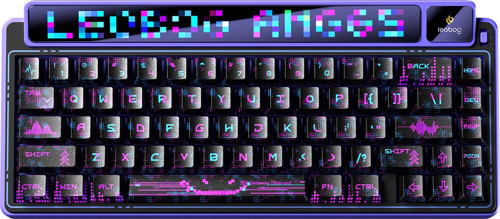AMG65 Mekanik Gaming Oyuncu Klavyesi LED Matrix Ekranlı Jasper Switch RGB Hot Swap Siyah