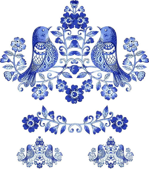 Pirinç Dekopaj kağıdı Dünya'nın Mavi Tonları K019 30X32CM