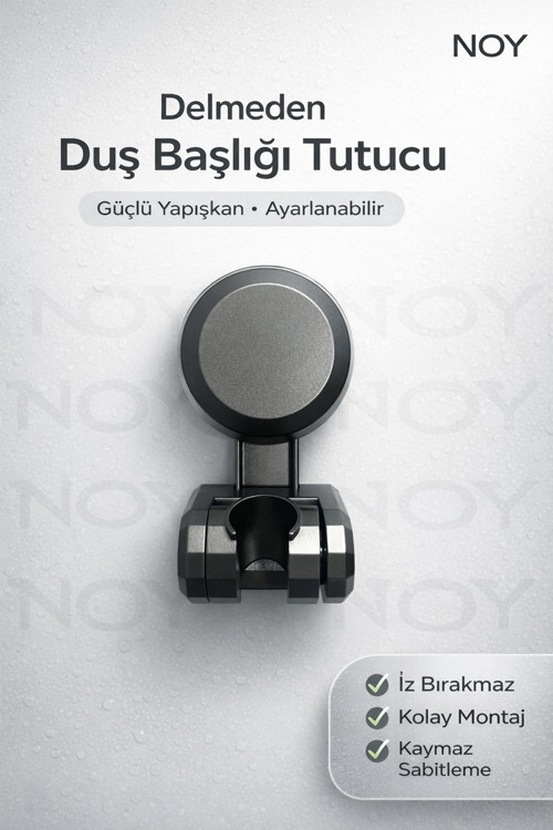 Duş Başlığı Tutucu Yapışkanlı Su Geçirmez Ayarlanabilir Banyo Duvar Aparatı