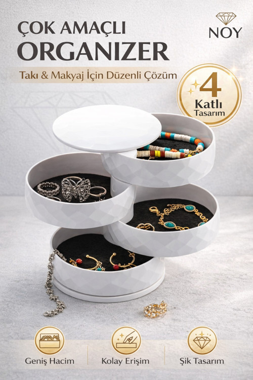 Organizer Takı Kutusu Çok Amaçlı Düzenleyici Makyaj Organizer Takı Organizeri Çekmeceli Organizer
