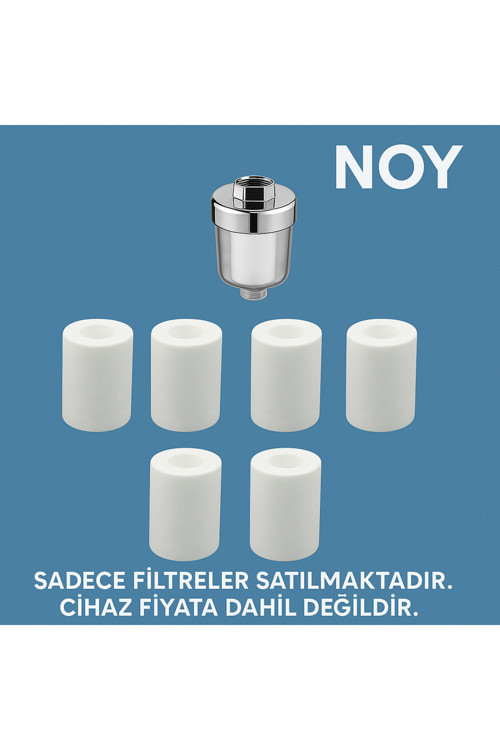 Duş Başlığı Filtresi İçin 6 Adet Yedek Kartuş | Su Arıtma Klor Kireç Temizleyici Set