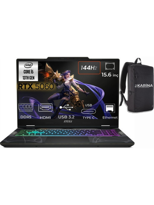 Cyborg 15 Intel Core I5 13420H B13WFKG-491XTR-01 32GB 512GB RTX 5060 8GB FreeDos 15.6 inç Full HD 144Hz IPS-Level Gaming Laptop & B13WFKG491XTRK01
