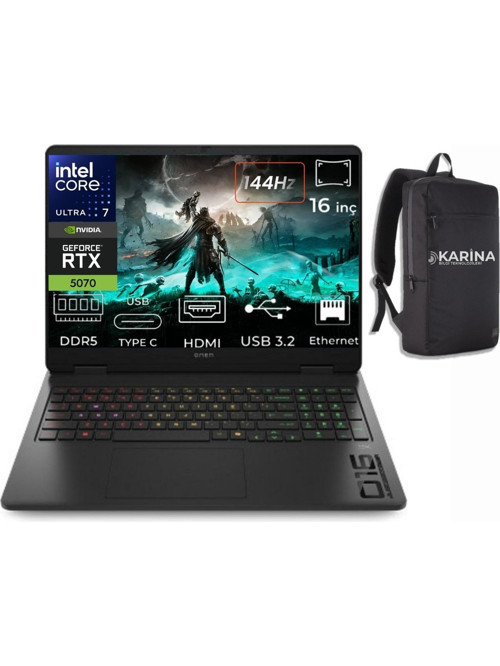 Omen 16-AM0047NT Ultra 7 255H CD8M5EA-K11 48GB 4TB RTX5070 8GB FreeDos 16" WUXGA Gaming Laptop