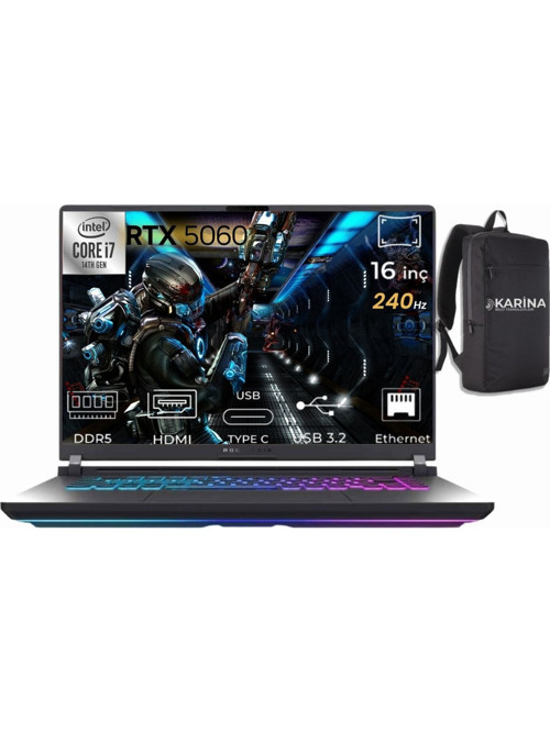 ROG Strix G16 i7-14650HX G615JMR-S5048-K88 96GB 2TB+2TB RTX5060 8GB W11Pro 16" 240Hz WQXGA Gaming Laptop