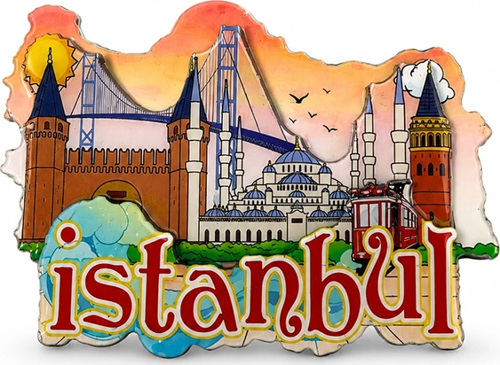 İstanbul Temalı Ahşap Buzdolapı Süsü Magnet Alk5938