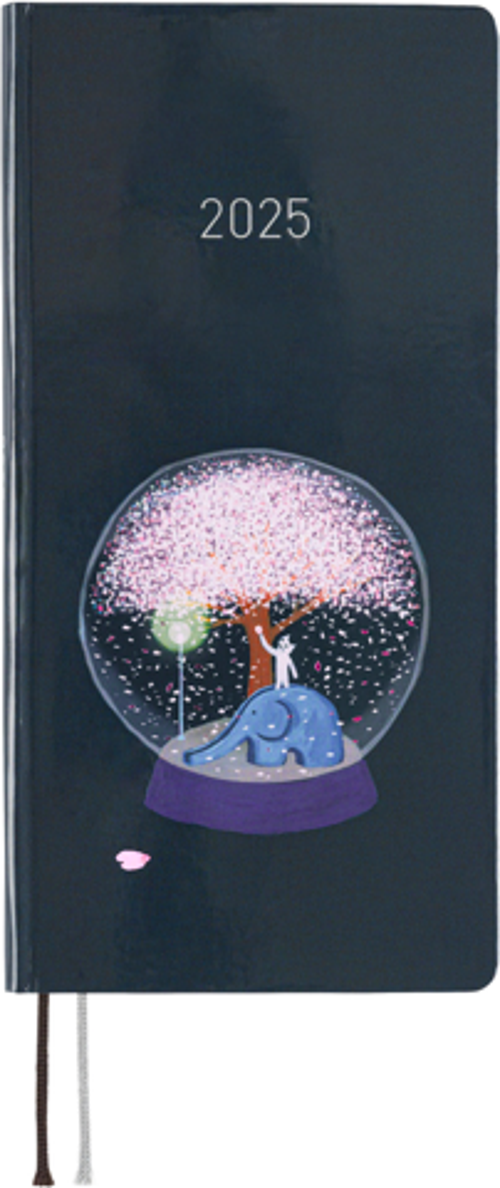 Techo Weeks 2025 Hiroko Kubota: Night Cherry Blossom Snow Globe Ajanda/Planner