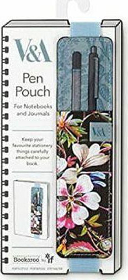 Bookaroo Pen Pouch Siyah Çiçekli Lastikli Kalemlik