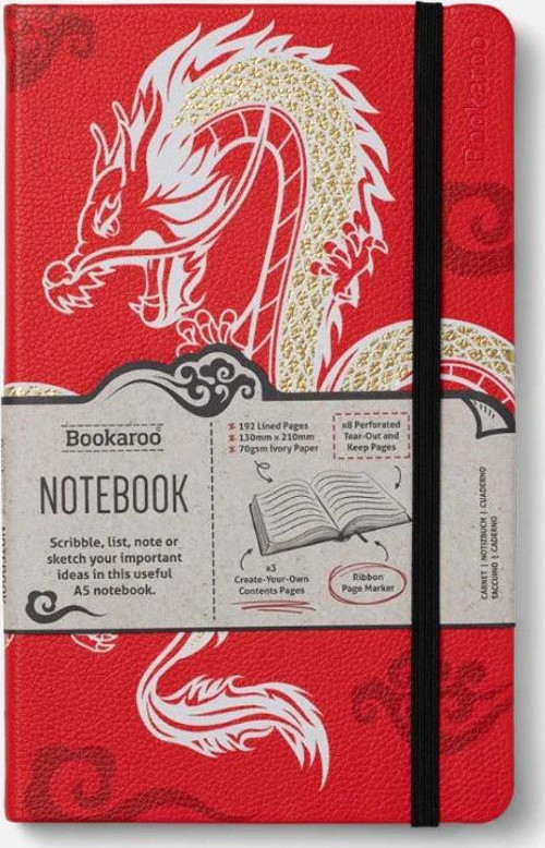 Bookaroo A5 Notebook Journal Çizgili Defter -Warrior Dragon
