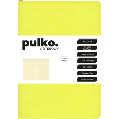 Defter 110gr Ivory Kağıt, A5, Termo Deri, 224 Sayfa, Noktalı, Vanilya
