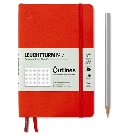 1917 Outlines, Hava Koşullarına Dayanıklı B6+, Yumuşak Deri Kapak Signal Orange Defter 363019
