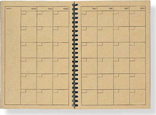 Kraft Paper Monthly Planner Tarihsiz Ajanda
