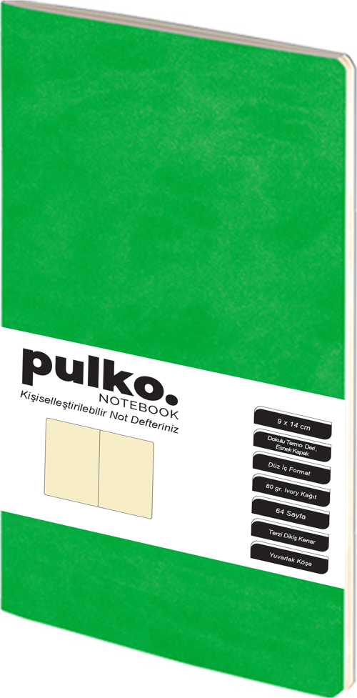 Terzi Dikiş 9x14 cm Çizgisiz 80 gr Ivory Defter Yeşil