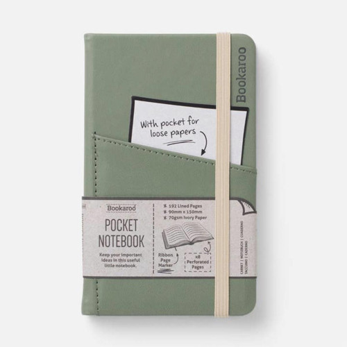 V & A Bookaroo Journal Pocket A6 Çizgili Defter Light Grey