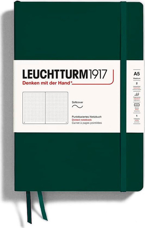 1917 Medium(A5) Yumuşak Kapak, 123 Numaralandırılmış Sayfa Defter Forest Green