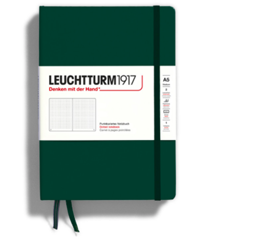1917 Medium(A5) Sert Kapak, 251 Numaralandırılmış Çizgisiz Sayfa Defter Forest Green 367254