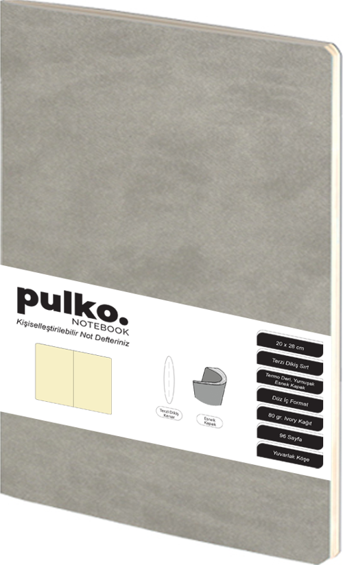 Terzi Dikiş 20 x 28 cm Çizgisiz 80 gr Ivory Defter Gri