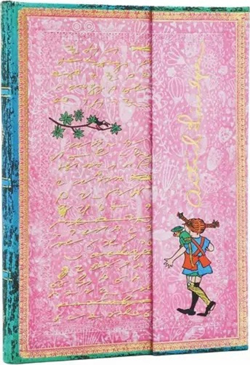 Astrid Lindgren, Pippi Longstocking Sert Kapak 13x18 cm Çizgili Defter PB1327-4
