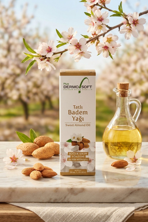 Soğuk Sıkım Tatlı Badem Yağı 50 ml | Saç ve Cilt Bakımı İçin Doğal Bakım Yağı