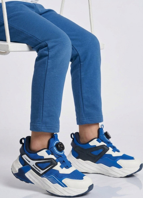 Saks-Mavi-Beyaz Misina Bağcıklı Erkek Çocuk Spor Ayakkabı 2099 F