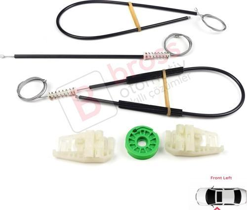 BMW 3 Serisi E46 Compact 2001-2005 2/3 Kapı 51338251351 İçin Elektrikli Sol Cam Kriko Tamir Seti