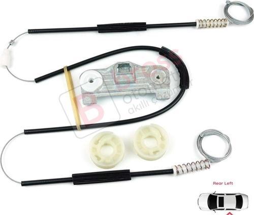 BMW 5 Serisi E39 1996-03/1999 4/5 Kapı Makyajsız Kasa 1358159835 İçin Arka Sol Cam Kriko Tamir Seti