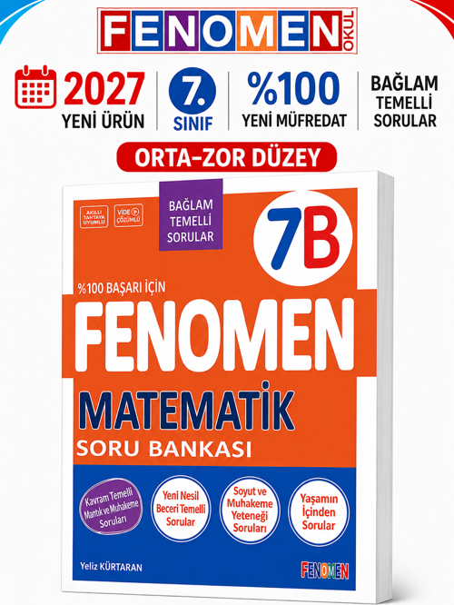 2027 7.Sınıf MATEMATİK B Kolay Orta Seviye %100 Marif Yeni Müfredat Soru Bankası(YENİ ÜRÜN)