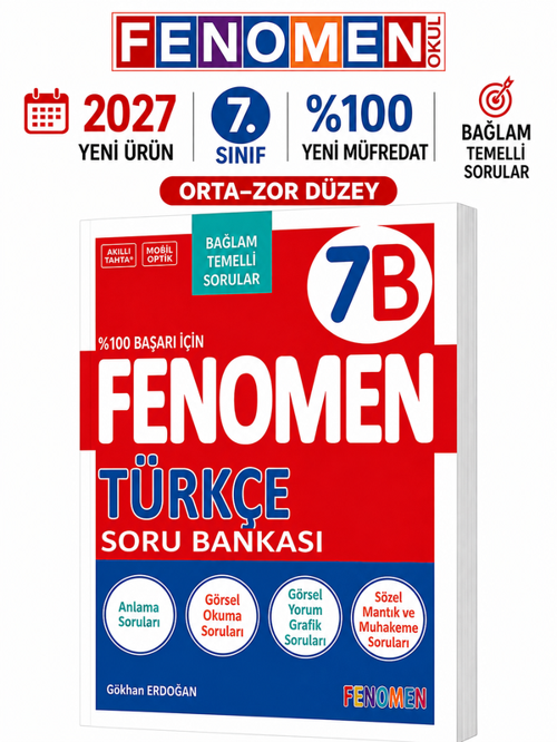 2027 7.Sınıf TÜRKÇE B Kolay Orta Seviye %100 Marif Yeni Müfredat Soru Bankası(YENİ ÜRÜN)