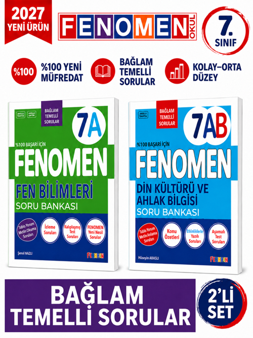 2027 7.Sınıf FEN BİLİMLERİ A-DİN KÜLTÜRÜ AB Kolay Orta Seviye %100 Marif Yeni Müfredat Soru Bankası Seti