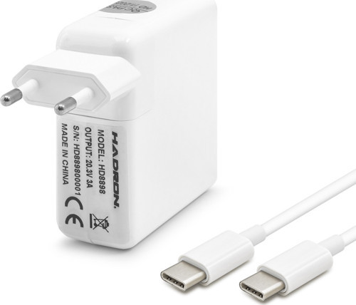Laptop Adaptörü 60W 20.3V 3A Type-c Macbook Dell Asus Beyaz HD8898