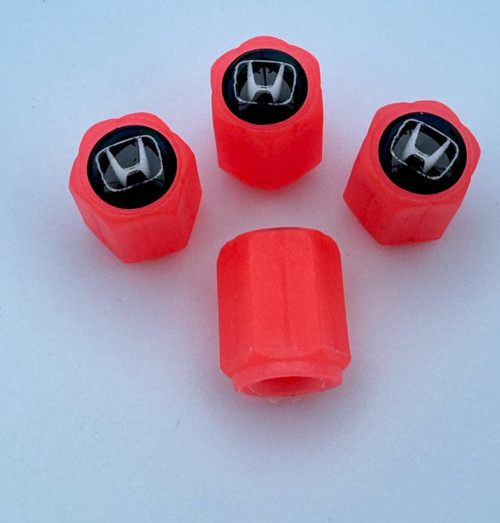 Honda Grubu ile Uyumlu Gece Parlayan Fosforlu Sibop Kapak Seti Kırmızı (4lü Set)