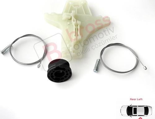 VW Golf MK6 A6 5K 5K1 AJ5 2008-20014 5-Kapı 5K4839461 İçin Elektrikli Arka Sol Cam Kriko Tamir Seti