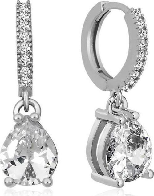 ​Gümüş Rodyum Halka Damla Küpe