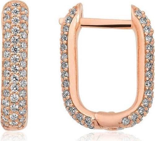 Gümüş Çift Taraflı Beyaz Taşlı J Bayan Küpe