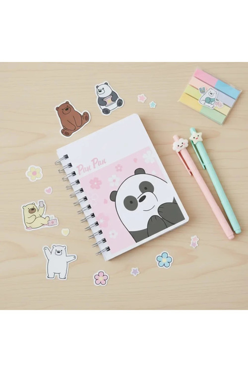Lisanslı We Bare Bears Spiralli Defter – Sevimli Karakter Tasarımlı ve Dayanıklı Not Defteri 10,7 Cm