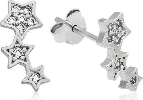 925 Ayar Gümüş Kayan Yıldız Çivili Küpe